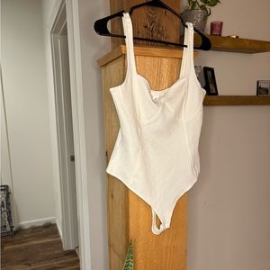 Women’s one piece top white lace never worn!